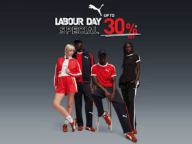Puma Labour Day Special: Get Up to 30% OFF on Footwears & Apparels